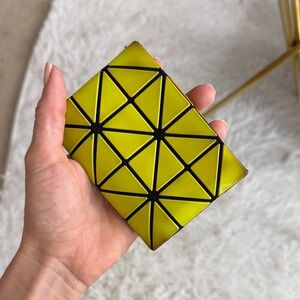 Yellow Geometric Tri-Fold Wallet